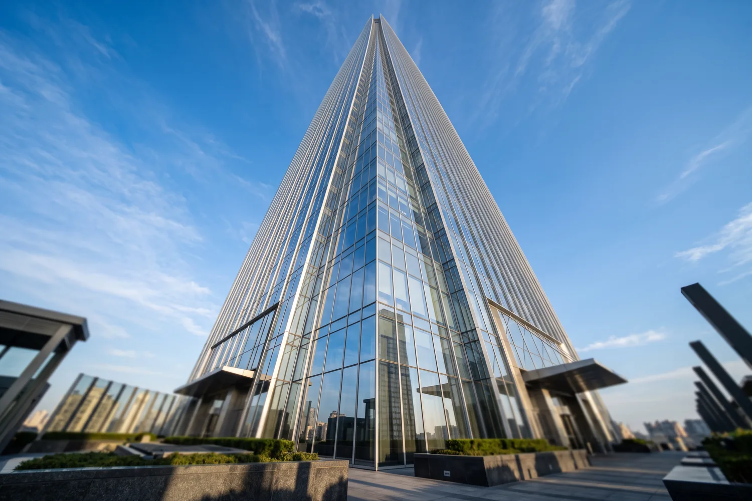Fachada de arranha-ceu residencial moderno, imagem ilustrativa