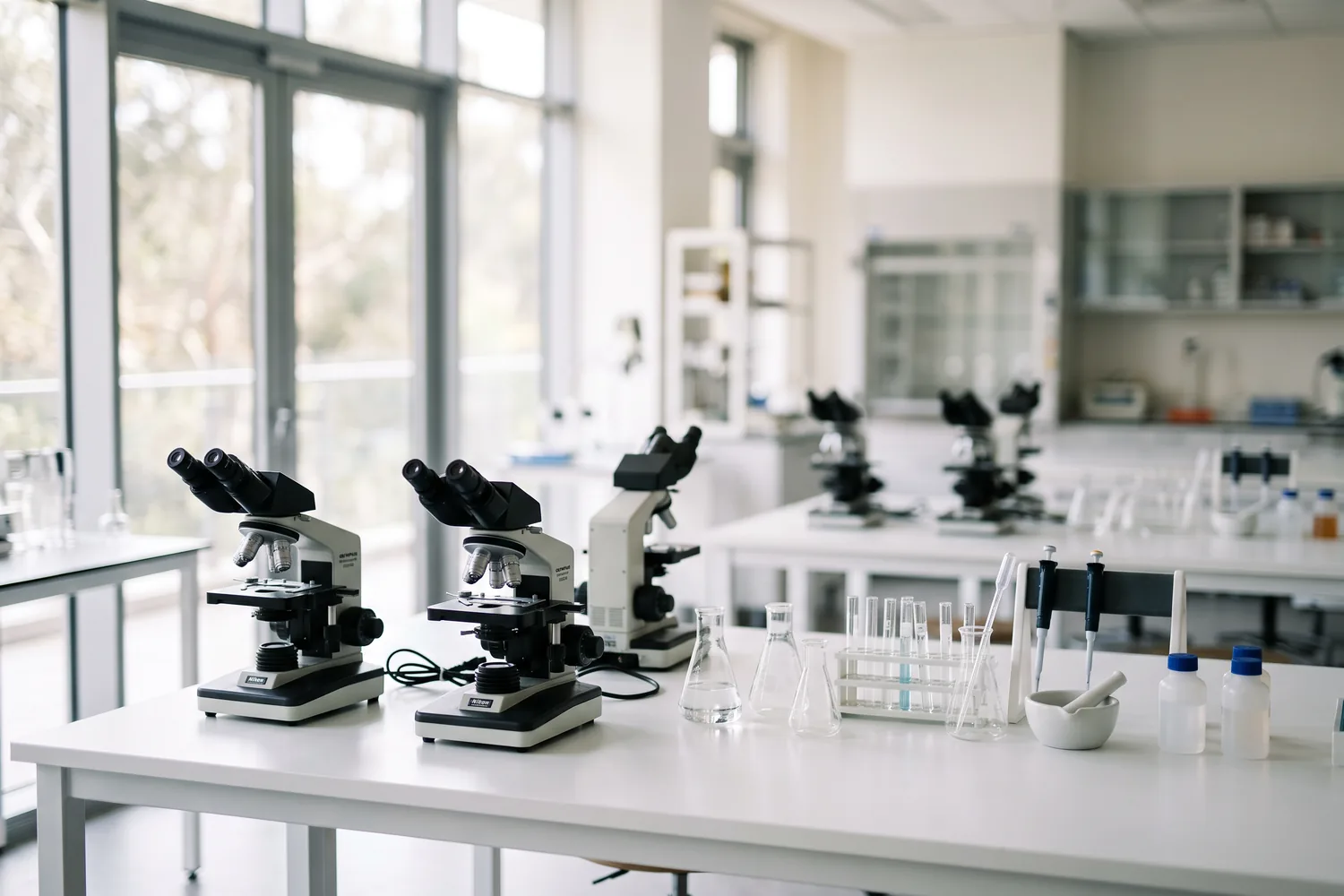 Laboratório de ciências escolar, imagem ilustrativa