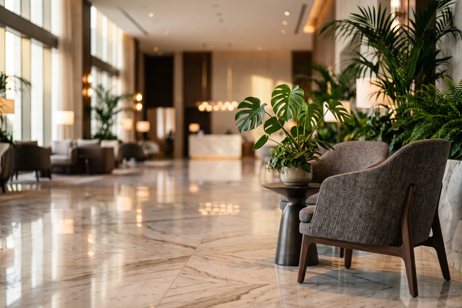 Lobby de hotel moderno, imagem ilustrativa