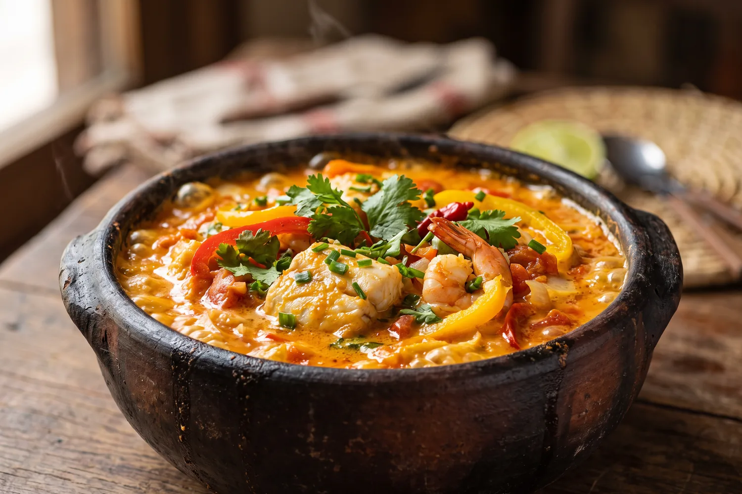 Moqueca de peixe em panela de barro, imagem ilustrativa