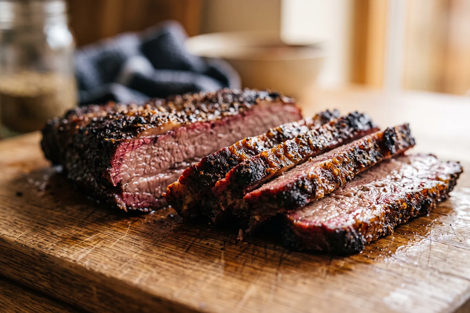 Brisket defumado fatiado, imagem ilustrativa